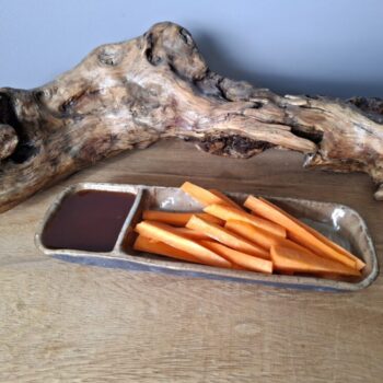 Podłużna miska jasny brąz