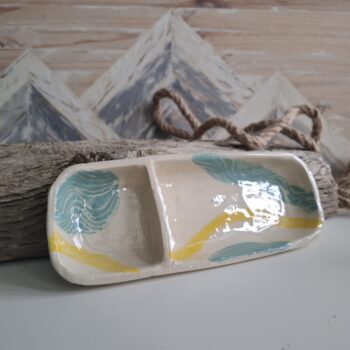 Podłużna miska seledynowy akcent