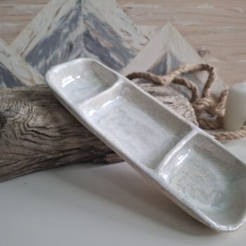 Podłużna miska perłowa