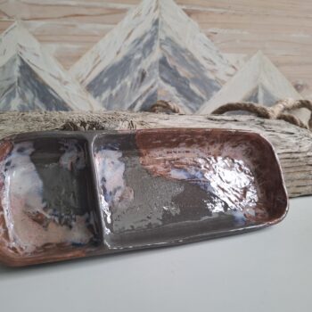 Podłużna miska malinowy akcent