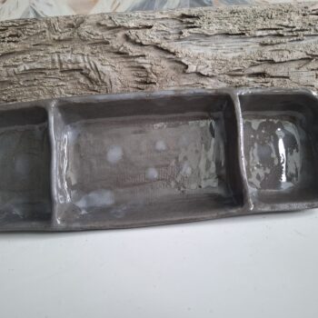 Podłużna miska szara