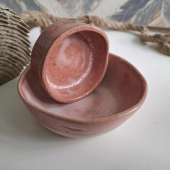 Zestaw malinowych miseczek